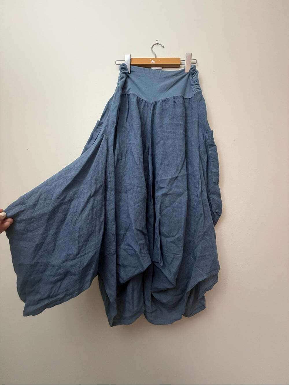 100 Linen Italian Balloon Midi Lagenlook Sorella by Papa Fashions w Skirt - Picture 9 of 10